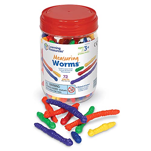 Learning Resources- Gusanos par medir Measuring Worms (Juego de 72), Color (LER0176)