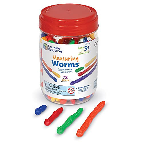 Learning Resources- Gusanos par medir Measuring Worms (Juego de 72), Color (LER0176)