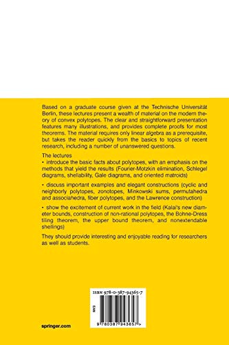 Lectures on Polytopes: 152 (Graduate Texts in Mathematics)
