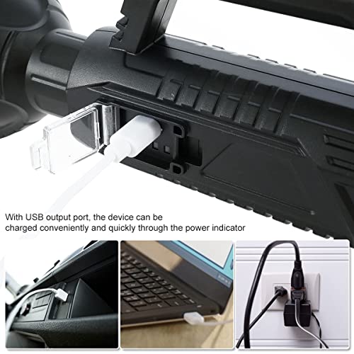 LED Libre de búsqueda 500M Lighting Spotlight con 3500mAh USB Recargable IP65 antorcha Impermeable luz de la luz Mobile Power Torchlight 2 Modos de iluminación Linterna de Mano para Camping