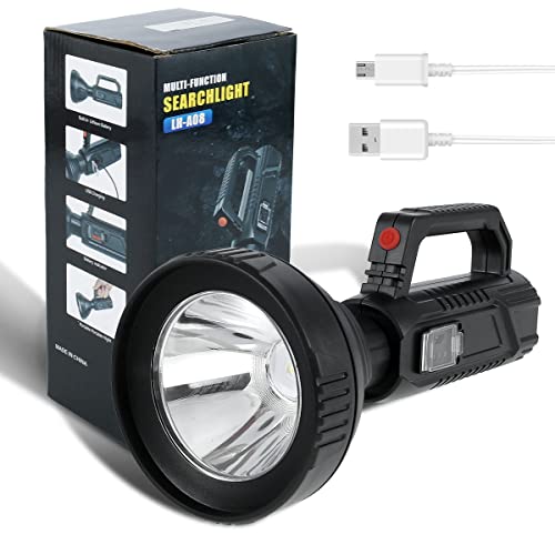 LED Libre de búsqueda 500M Lighting Spotlight con 3500mAh USB Recargable IP65 antorcha Impermeable luz de la luz Mobile Power Torchlight 2 Modos de iluminación Linterna de Mano para Camping