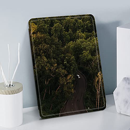 LeDiYouGou Green Forest Estuche para Amazon Kindle Paperwhite 4 10A Generación 2018 Lanzamiento De Fundas para Lectores De Libros Electrónicos Cuero PU Impermeable con Activación/Suspensión Autom
