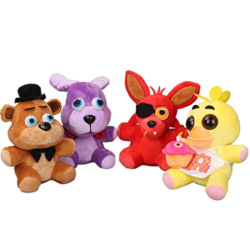 lefeng Juego de 4 piezas de juguete de peluche de Five Nights At Freddy's Plushies Toys FNAF Golden Freddy Chica Foxy Bonnie, juguete de peluche para niños