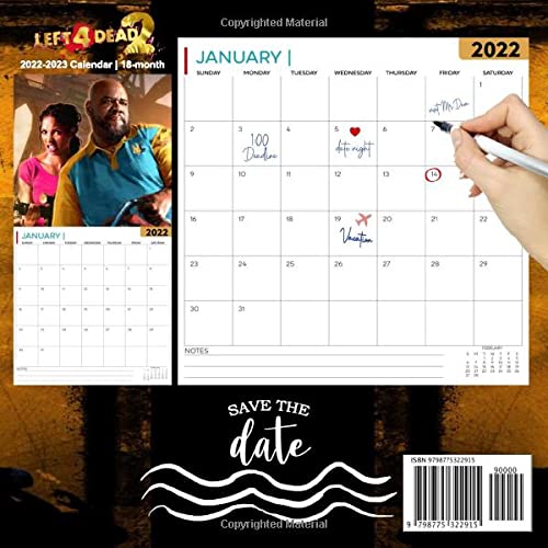 Left 4 Dead 2: OFFICIAL 2022 Calendar - Video Game calendar 2022 - Left 4 Dead 2 -18 monthly 2022-2023 Calendar - Planner Gifts for boys girls kids ... games Kalendar Calendario Calendrier).5