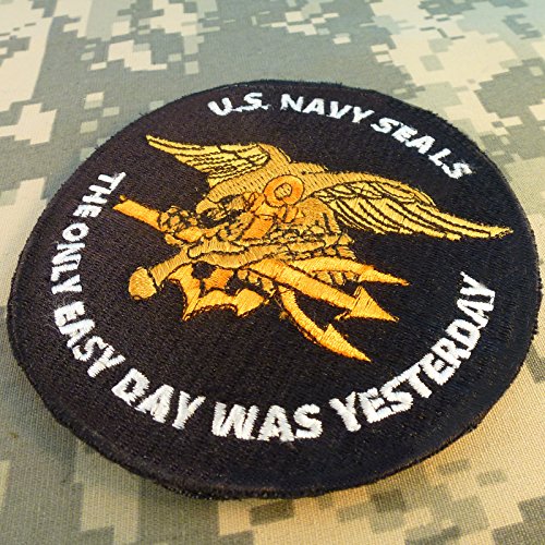 LEGEEON US Navy Seals The Only Easy Day Was Yesterday SOCOM DEVGRU Hook&Loop Patch