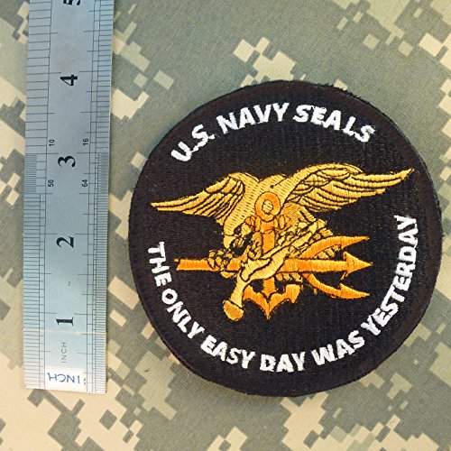 LEGEEON US Navy Seals The Only Easy Day Was Yesterday SOCOM DEVGRU Sew Iron on Patch