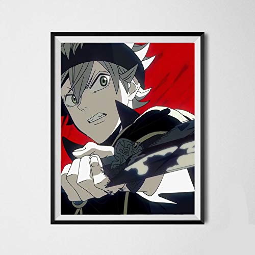 Legend of Bounty Hunter Asta Noelle Yami Clover - Lienzo de anime japonés (20 x 20 cm), sin marco, juego de 6