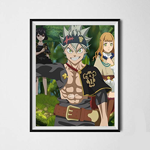 Legend of Bounty Hunter Asta Noelle Yami Clover - Lienzo de anime japonés (20 x 20 cm), sin marco, juego de 6