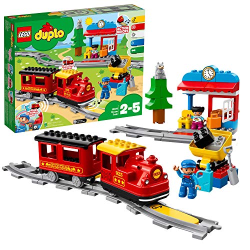 LEGO 10874 Duplo Town Tren de Vapor, Juguete de Construcción Educativo con Ladrillos para Niños y Niñas 2 años