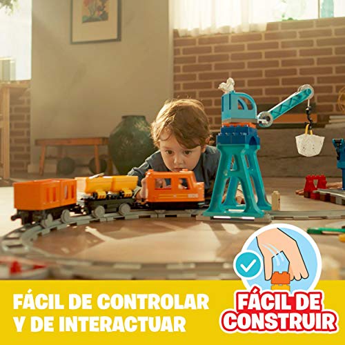 LEGO 10875 Duplo Town Tren de mercancías, Juguete de Construcción para Niños y Niñas 2 años con Grúas, Barco, 3 Figuras