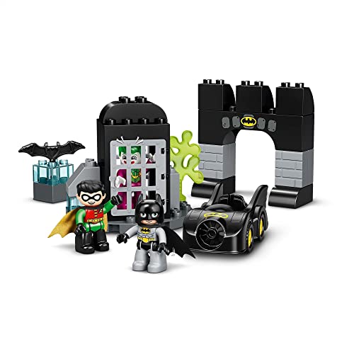 LEGO 10919 Duplo Super Heroes Batcueva, Set de Construcción de Batman con Batmóvil y Figuras de Joker y Robin para Niños 2 Años