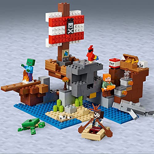 LEGO 21152 Minecraft La Aventura del Barco Pirata, Juguete de Construcción