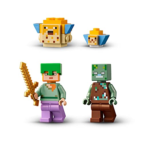 LEGO 21164 Minecraft El Arrecife de Coral Set de Construcción con Alex, Pez Globo de 2 Ladrillos y Zombie Ahogado
