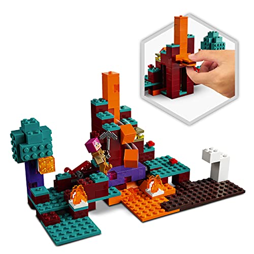 LEGO 21168 Minecraft El Bosque Deformado Juguete de construcción con Cazadora, Piglin y Hoglin para Niños de 8 años