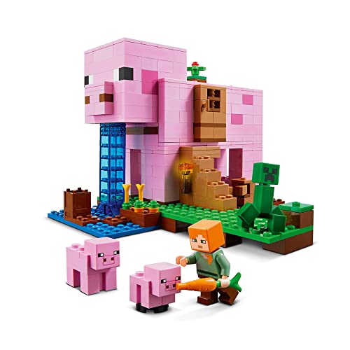 LEGO 21170 Minecraft La Casa-Cerdo, Set de Construcción con Figuras de Alex y Creeper