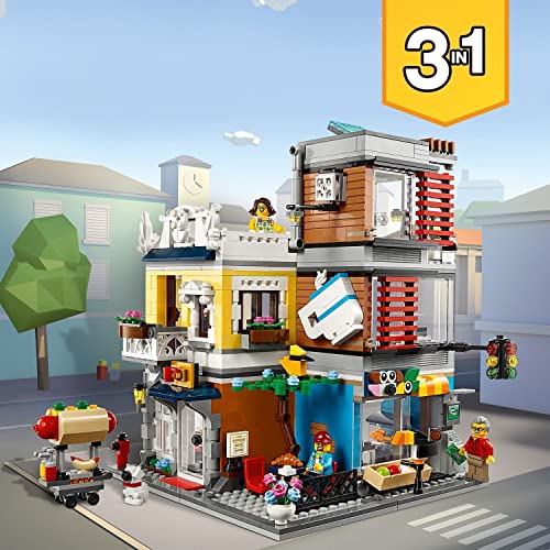 LEGO 31097 Creator 3en1 Tienda de Mascotas y Cafetería, Juguetes de Construcción y Regalos Originales para Niños y Niñas 9 Años