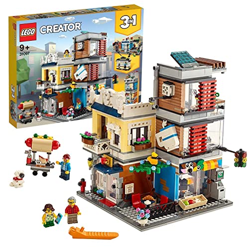 LEGO 31097 Creator 3en1 Tienda de Mascotas y Cafetería, Juguetes de Construcción y Regalos Originales para Niños y Niñas 9 Años