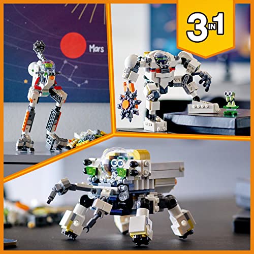 LEGO 31115 Creator 3en1 Meca Minero Espacial, Robot o Transportador de Carga, Juguete de Construcción para Niños y Niñas 8 Años