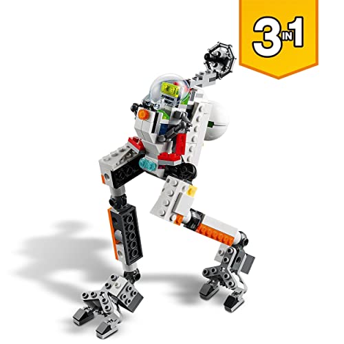 LEGO 31115 Creator 3en1 Meca Minero Espacial, Robot o Transportador de Carga, Juguete de Construcción para Niños y Niñas 8 Años