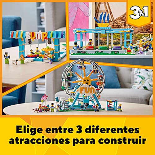 LEGO 31119 Creator 3en1: Noria, Set de Construcción para Niños 9 años con Coches De Choque de Juguete