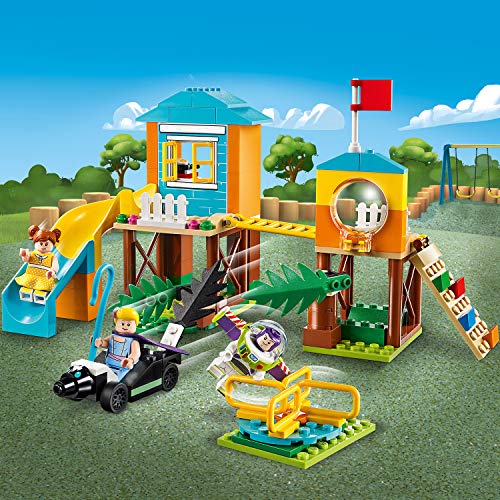 LEGO 4+ Aventura en el Parque de Juegos de Buzz y Bo Peep, Juguete de Construcción de Toy Story 4, Incluye Tobogán y Minifigura de Buzz Lightyear (10768)