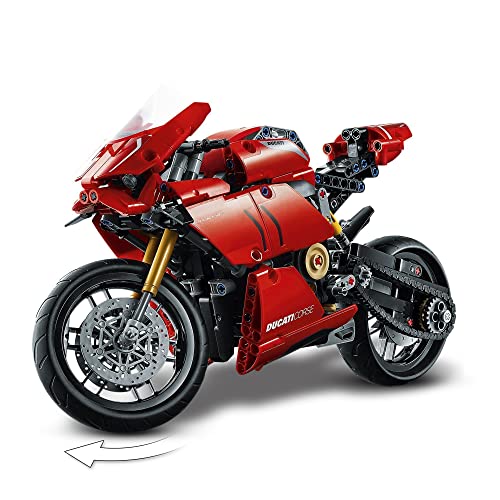 LEGO 42107 Technic Ducati Panigale V4 R, Maqueta de Moto de Juguete para Construir, Regalo para Niños 10 Años y Fans de Las Super Bikes