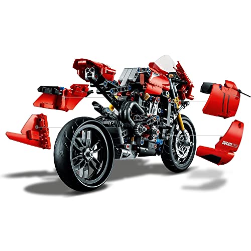 LEGO 42107 Technic Ducati Panigale V4 R, Maqueta de Moto de Juguete para Construir, Regalo para Niños 10 Años y Fans de Las Super Bikes