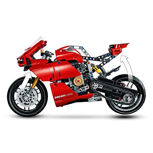 LEGO 42107 Technic Ducati Panigale V4 R, Maqueta de Moto de Juguete para Construir, Regalo para Niños 10 Años y Fans de Las Super Bikes
