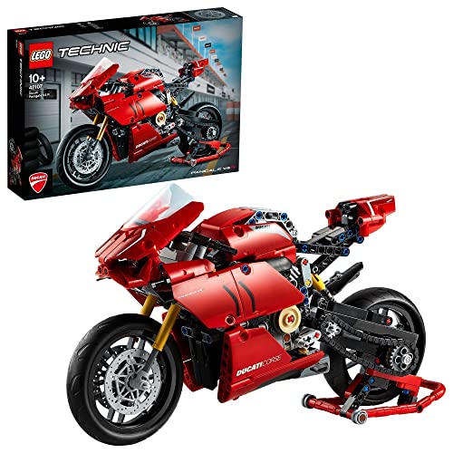 LEGO 42107 Technic Ducati Panigale V4 R, Maqueta de Moto de Juguete para Construir, Regalo para Niños 10 Años y Fans de Las Super Bikes