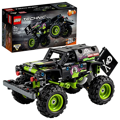 LEGO 42118 Technic 2en1 Monster Jam Grave Digger, Juguete de Monster Truck o Buggy Todoterreno, Set de Construcción