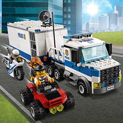 LEGO 60139 City Policía Centro de Control Móvil, Camión de Juguete para Niños 6 Años con Moto, Coche y 3 Mini Figuras