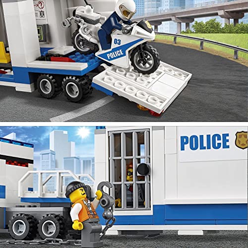 LEGO 60139 City Policía Centro de Control Móvil, Camión de Juguete para Niños 6 Años con Moto, Coche y 3 Mini Figuras