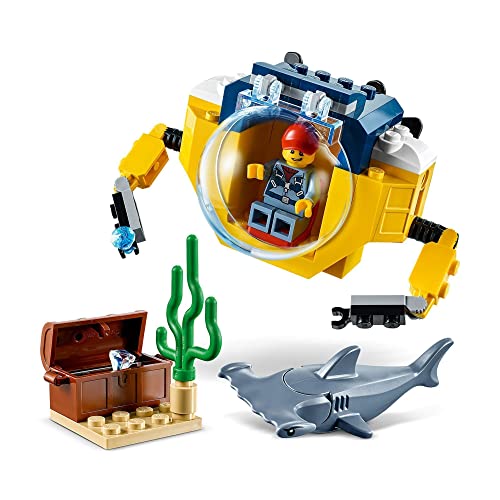 LEGO 60263 City Océano: Minisubmarino con Cofre del Tesoro Pirata de Juguete, Juegos de Construir para Niños 4 Años