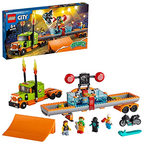 LEGO 60294 City Stuntz Espectáculo Acrobático: Camión, Set de Construcción con Moto con Rueda de Inercia y Tanque de Agua para Niños +6 años
