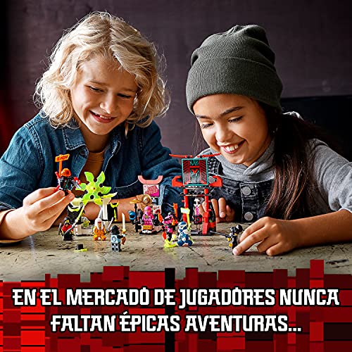 LEGO 71708 Ninjago Mercado de Jugadores, Juguete de Construcción para Niños +7 años con 9 Mini Figuras de Ninjas