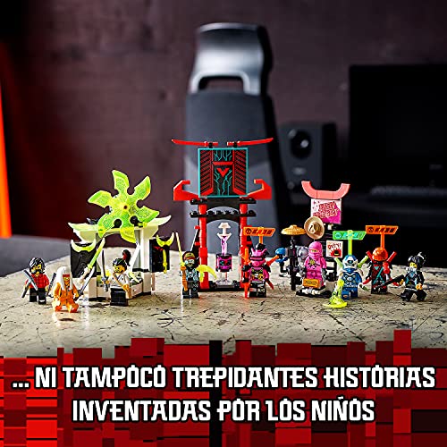 LEGO 71708 Ninjago Mercado de Jugadores, Juguete de Construcción para Niños +7 años con 9 Mini Figuras de Ninjas