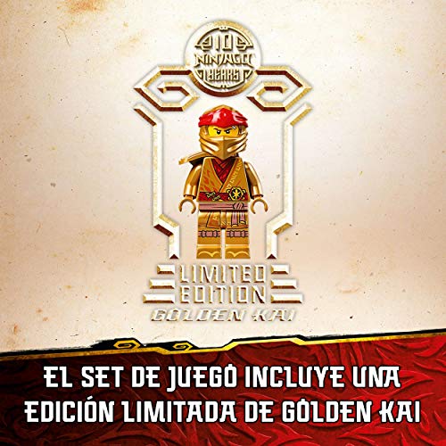 LEGO 71736 Ninjago Legacy Destructor de Roca, Avión de Juguete con Prisión y Mini Figura Dorada Coleccionable de Ninja Kai
