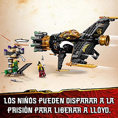 LEGO 71736 Ninjago Legacy Destructor de Roca, Avión de Juguete con Prisión y Mini Figura Dorada Coleccionable de Ninja Kai
