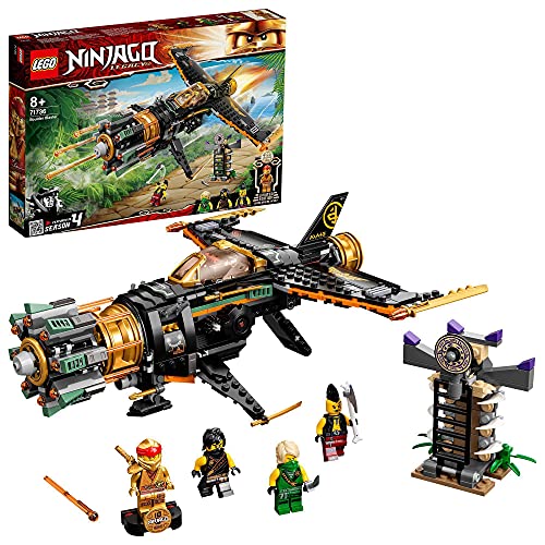 LEGO 71736 Ninjago Legacy Destructor de Roca, Avión de Juguete con Prisión y Mini Figura Dorada Coleccionable de Ninja Kai