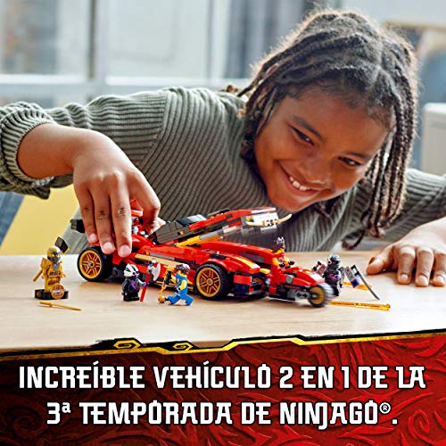 LEGO 71737 Ninjago Legacy 71737 Deportivo Ninja X-1, Coche y Moto de Juguete con Mini Figura Dorada de Cole