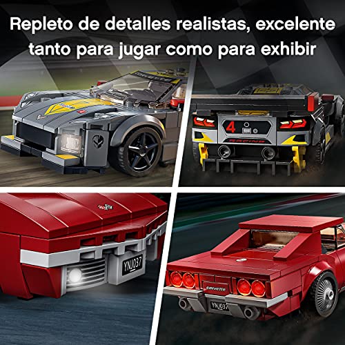 LEGO 76903 Speed Champions Deportivo Chevrolet Corvette C8.R y Chevrolet Corvette de 1968, Coche de Juguete para Construir