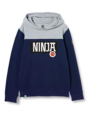 LEGO MW-Sweatshirt mit Kapuze Ninjago Sudadera con Capucha, 590 Azul Marino, 92 cm para Niños