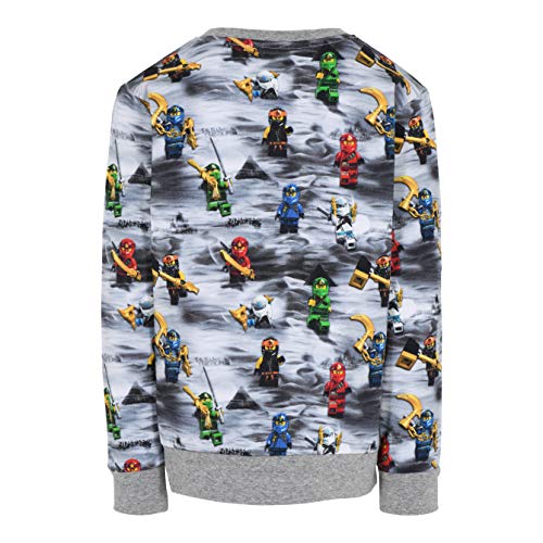 LEGO MW-Sweatshirt Ninjago Sudadera, 921 Grey Melange, 98 cm para Niños