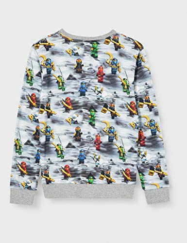 LEGO MW-Sweatshirt Ninjago Sudadera, 921 Grey Melange, 98 cm para Niños
