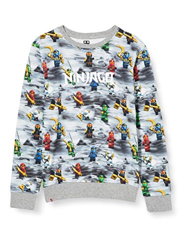 LEGO MW-Sweatshirt Ninjago Sudadera, 921 Grey Melange, 98 cm para Niños