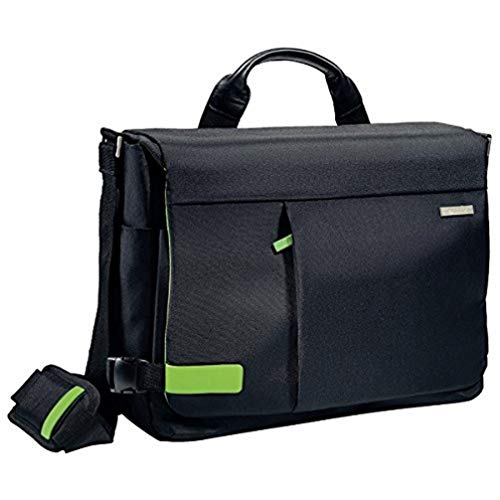 Leitz 60190095, Bolso Messenger para PC 15,6" Smart Traveller, Poliéster/Metal/Piel, Negro