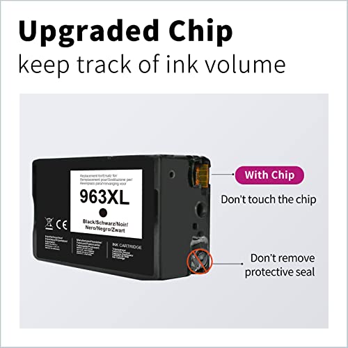 LEMERO UEXPECT 963XL - Cartuchos de tinta de repuesto para HP 963XL 963 para HP Officejet Pro 9010 9020 9012 9014 (1 negro, 1 cian, 1 magenta y 1 amarillo)