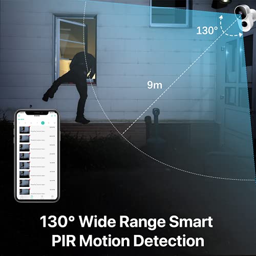 LEMNOI 10000mAh Cámara Vigilancia WiFi Exterior Inalámbrica, Cámara IP 1080P con Audio Bidireccional Visión Nocturna Impermeable PIR Detección de Movimiento para Hogar Seguridad, A103