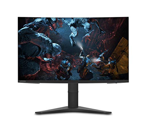 Lenovo G32qc-10 - Monitor Gaming Curvo 31.5" 2K QHD (VA, 144Hz, 1ms, HDMI, DP, FreeSync, Base Metálica) Ajuste de inclinación/altura - Negro