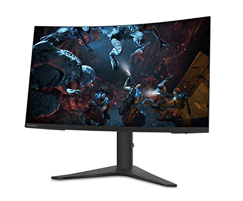 Lenovo G32qc-10 - Monitor Gaming Curvo 31.5" 2K QHD (VA, 144Hz, 1ms, HDMI, DP, FreeSync, Base Metálica) Ajuste de inclinación/altura - Negro